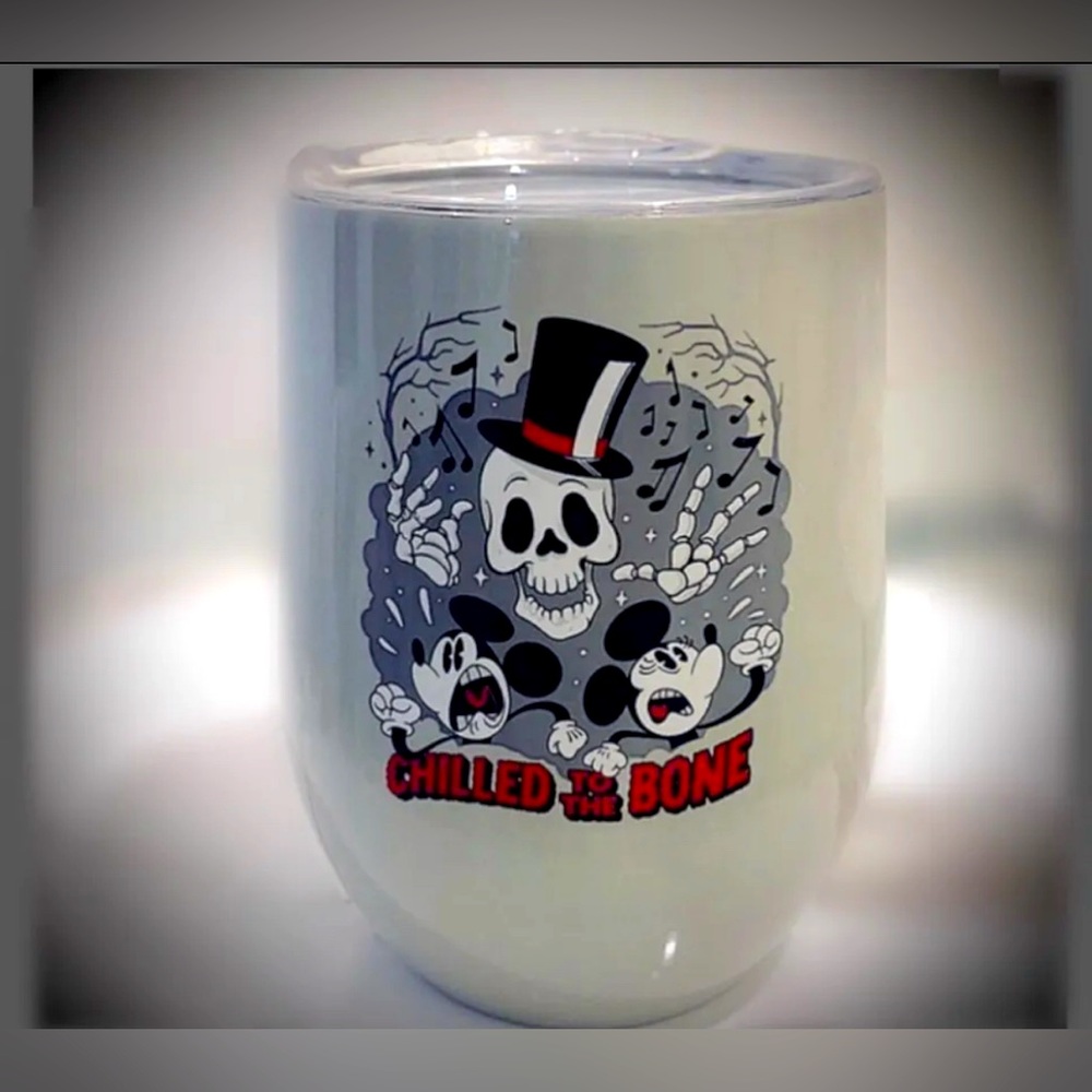 Disney Tumbler Insulated Mickey Mini Skeleton rare collectible new mug wine
